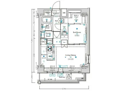 アクサスレジテンス目黒東(1LDK/14階)の間取り写真