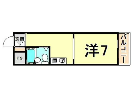 サンハイツ白鳩Ⅰ(ワンルーム/2階)の間取り写真