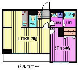 リーブルファイン西浦和II(1LDK/1階)の間取り写真