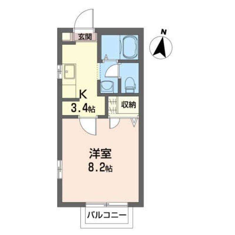 ディアスSJ(1K/2階)の間取り写真