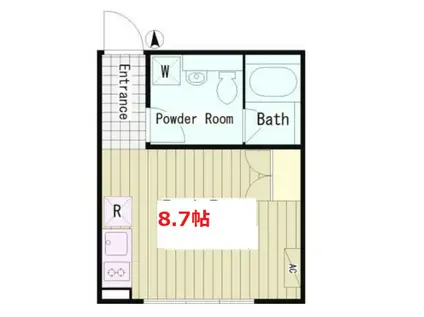 REPIA OOKAYAMA(ワンルーム/2階)の間取り写真