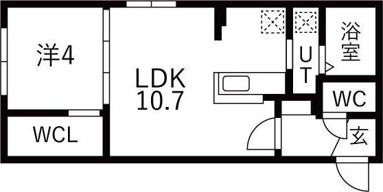 アレグリア本郷通7丁目(1LDK/1階)の間取り写真
