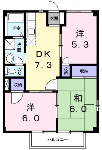 ハイツオリーブ(3DK/2階)の間取り写真