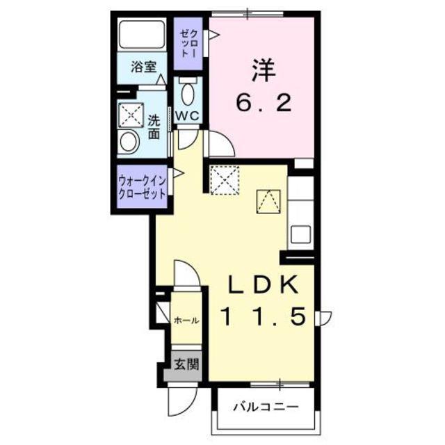 ドミールトキワ(1LDK/1階)の間取り写真