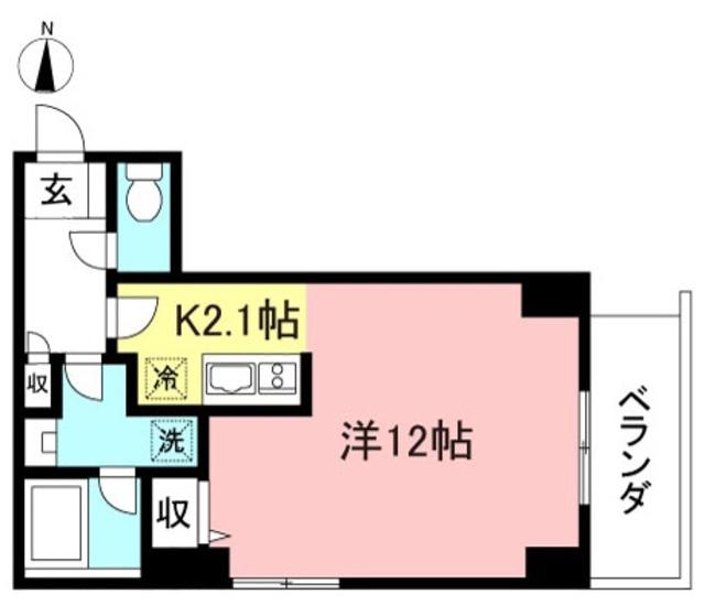 TARA(1K/2階)の間取り写真