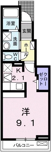 アルダン C(1K/1階)の間取り写真
