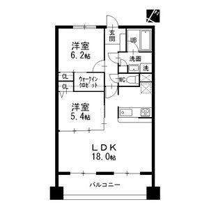 ソシア楠乃木藤が丘(2LDK/2階)の間取り写真