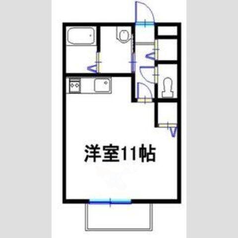 コンフォートテクノI(1K/2階)の間取り写真