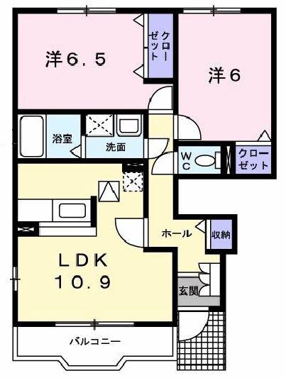 セイラン(2LDK/1階)の間取り写真