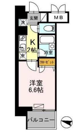 カスタリア住吉(1K/8階)の間取り写真