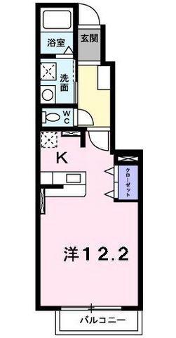 チェリーフィールドノース(1K/1階)の間取り写真