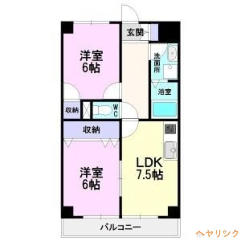 アドラーブル鳥羽見(2DK/2階)の間取り写真