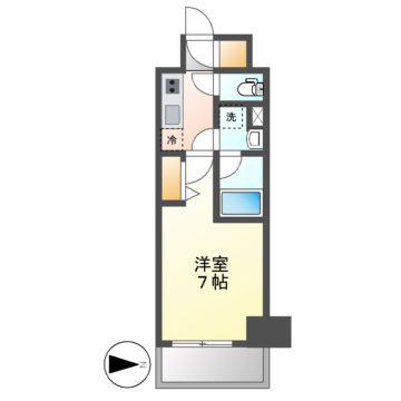 ルネフラッツ黒川II(1K/11階)の間取り写真