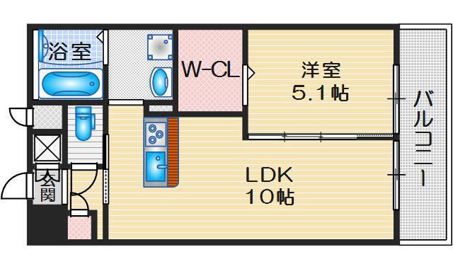 第21関根マンション(1LDK/12階)の間取り写真