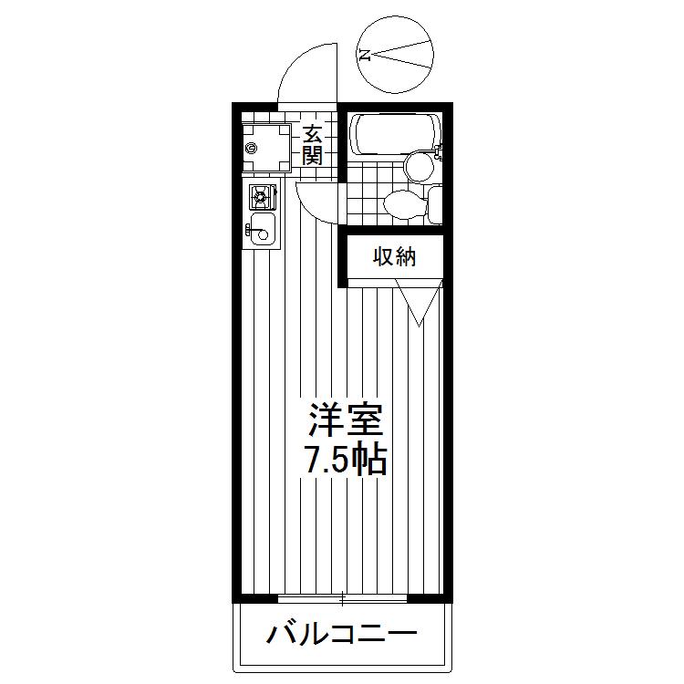 エクセラン成城(ワンルーム/2階)の間取り写真