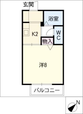 グリーンハイツ(1K/1階)の間取り写真