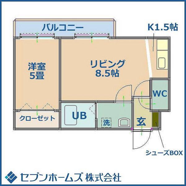 アムール中島公園(1LDK/4階)の間取り写真