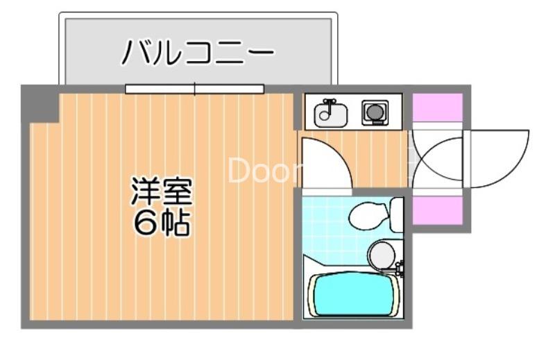 アルファ富田町(1K/6階)の間取り写真