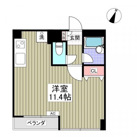 北越谷MKハウス(ワンルーム/3階)の間取り写真