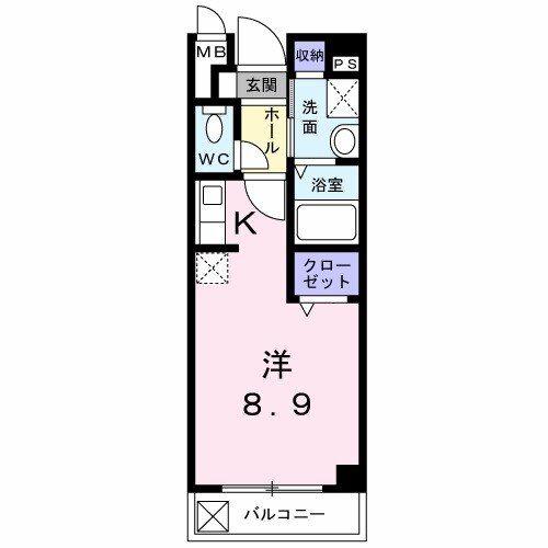 メイト鷹匠(1K/6階)の間取り写真