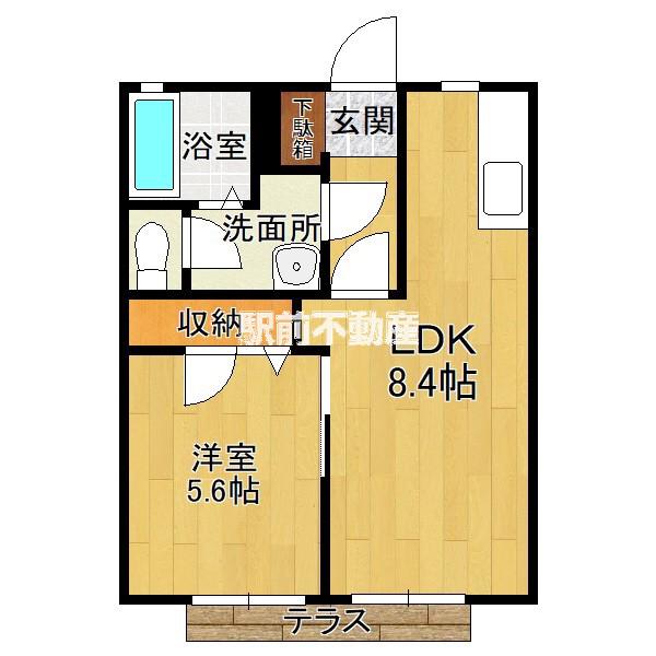 アネックス鍋島A(1LDK/1階)の間取り写真