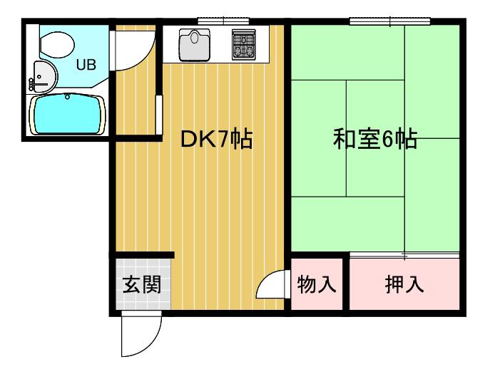 シャルム風見鶏(1DK/1階)の間取り写真