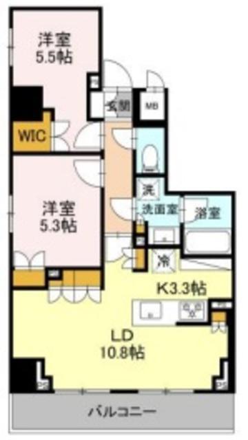 リーラ品川戸越(2LDK/4階)の間取り写真