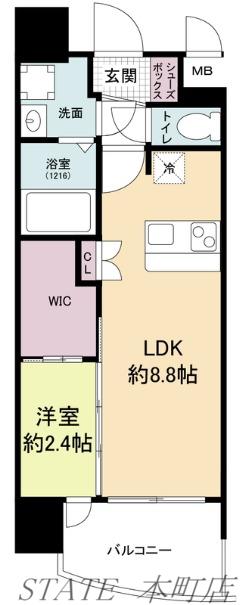 セレニテ阿波座ミラク(1LDK/3階)の間取り写真