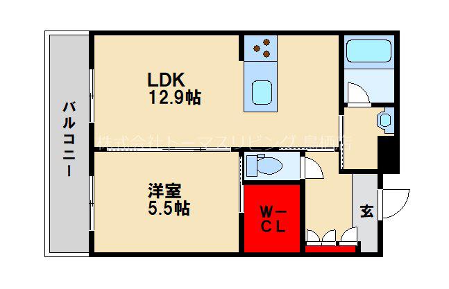 シャーメゾンステージ鳥栖(1LDK/3階)の間取り写真