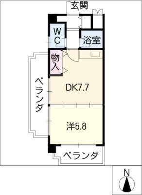ロイヤルコート光(1DK/3階)の間取り写真