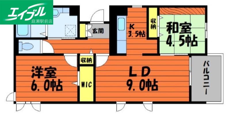 グラン シイズ(2LDK/1階)の間取り写真