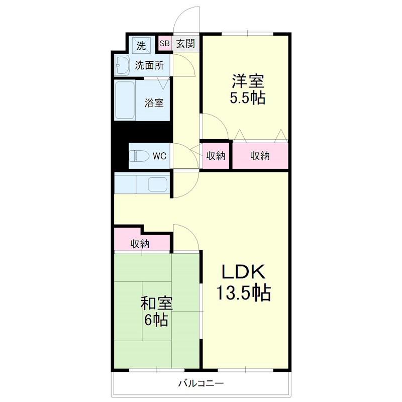 ランドRファースト(2LDK/3階)の間取り写真