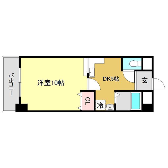 エルミタージュ天神(1DK/2階)の間取り写真