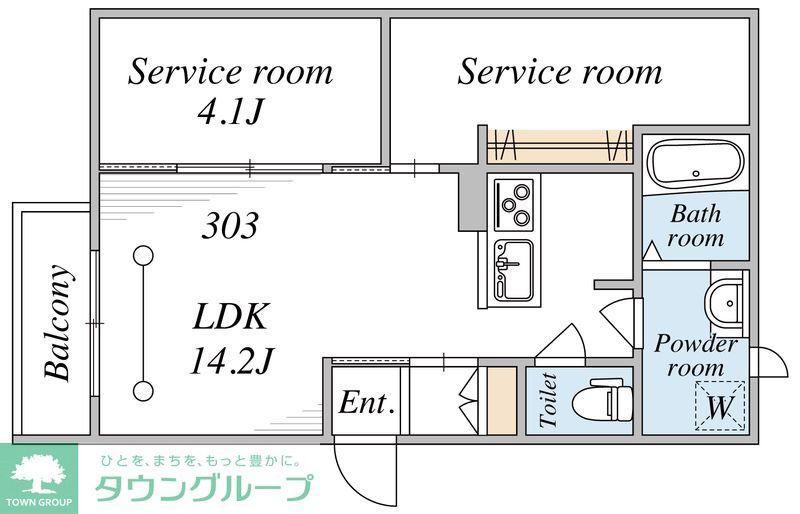 ハルモニア武蔵台(2LDK/3階)の間取り写真