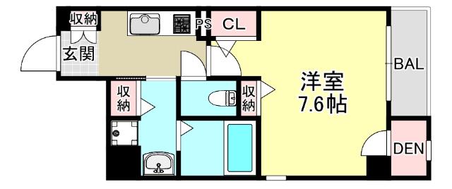 BLUE SKY MAYA(1SK/3階)の間取り写真