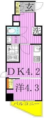 ラフィスタ北綾瀬(1DK/2階)の間取り写真