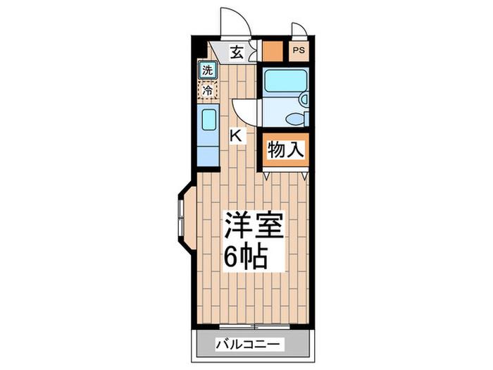 35西調布(1K/3階)の間取り写真