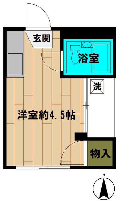 スカイハイツ(ワンルーム/1階)の間取り写真
