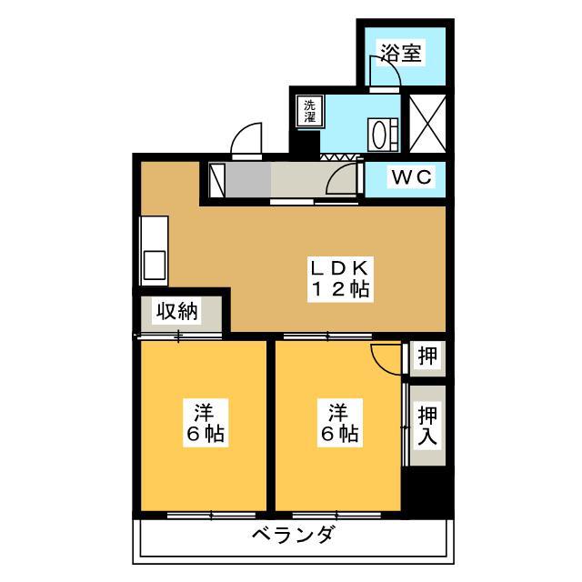 インペリアルコート両替町(2LDK/1階)の間取り写真