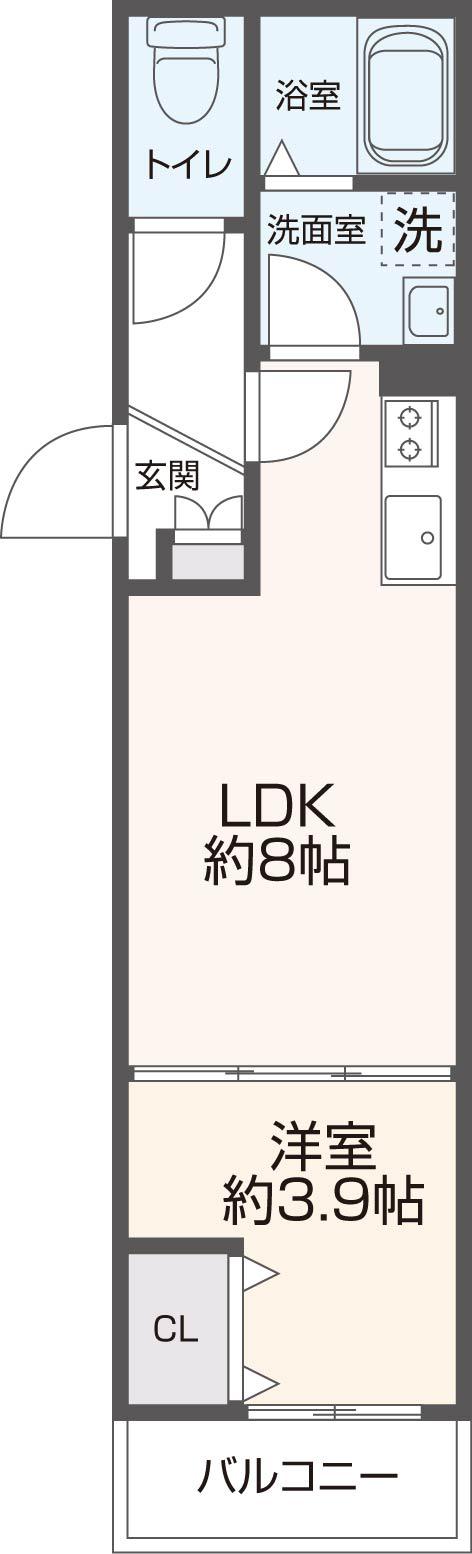 D PORTA REFINARD(1LDK/3階)の間取り写真