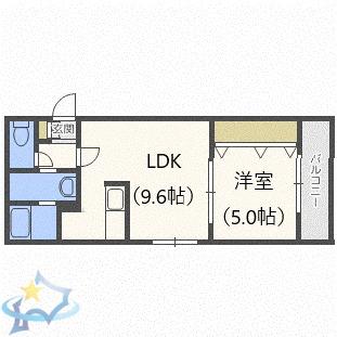 シャイニングライブIII(1LDK/3階)の間取り写真