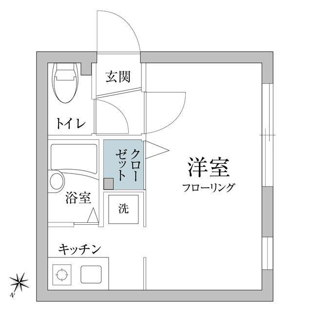 MODULOR中野新橋ウエスト(1K/4階)の間取り写真