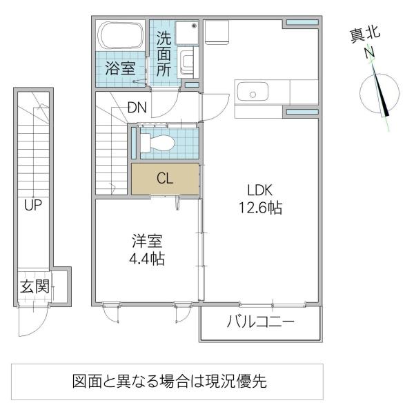 〇グレイスヴィラ松屋(1LDK/2階)の間取り写真