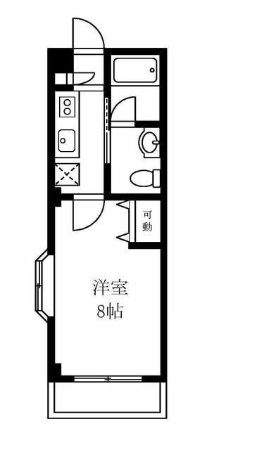 メゾンドバロン目白(1K/2階)の間取り写真