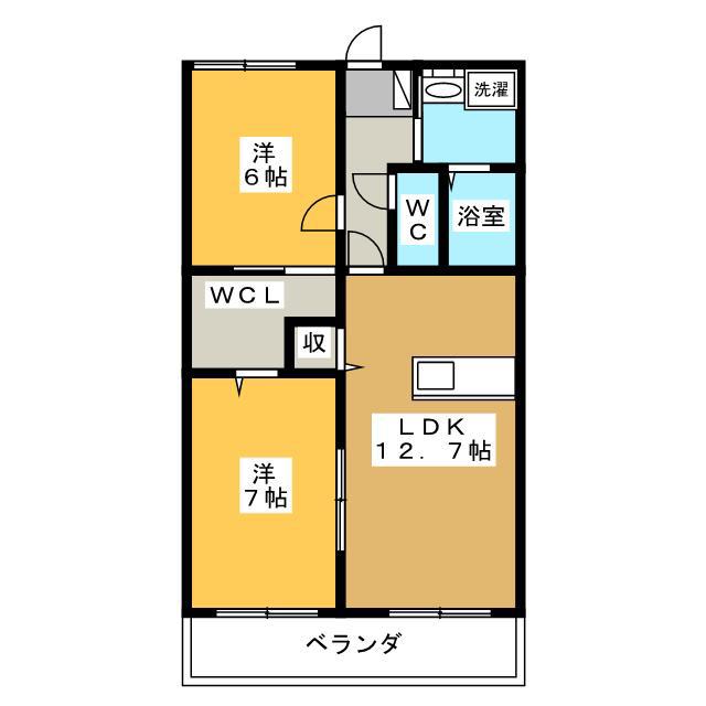 CUARTO GISHOU(2LDK/3階)の間取り写真
