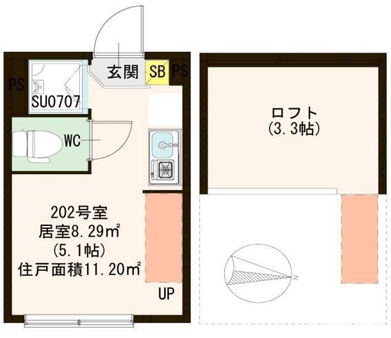 ANNEX(ワンルーム/2階)の間取り写真