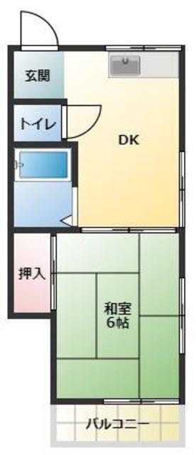 日光荘(1DK/2階)の間取り写真