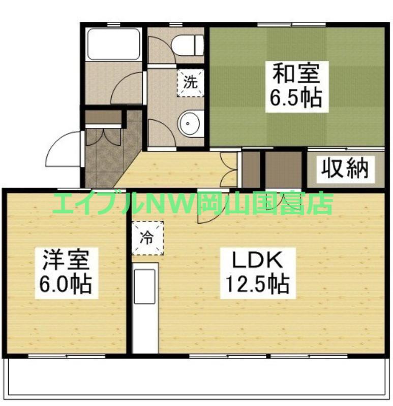 サンライズパレス(2LDK/1階)の間取り写真