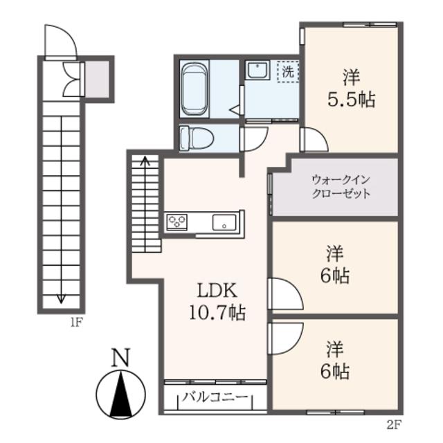 CASA IL MICINO(3LDK/1階)の間取り写真