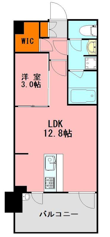 DEUX・RESIA 平尾 PREMIUM(1LDK/3階)の間取り写真